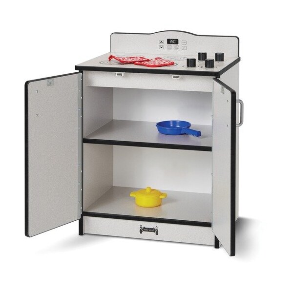 Jonti-Craft Play Kitchen Stove, Black Edge, 20inWx15inDx27inH, Gray JNT2409JCWW180 - main